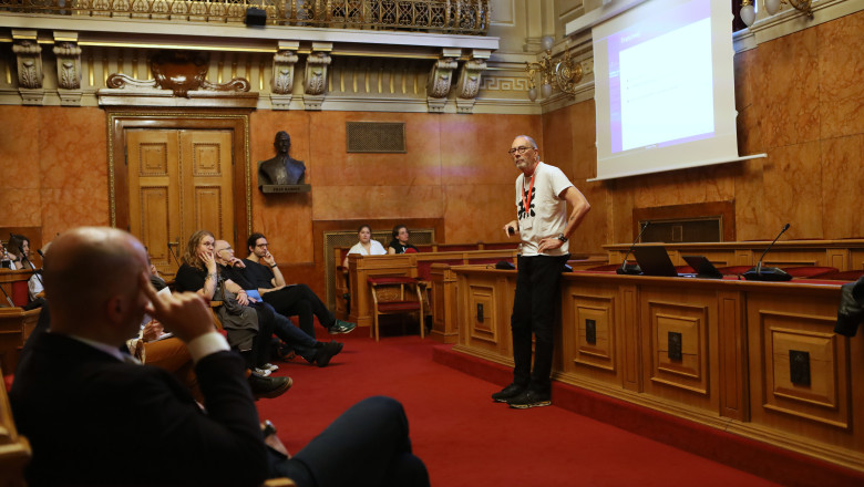 Graham Priest (1st Keynote speaker) and audience