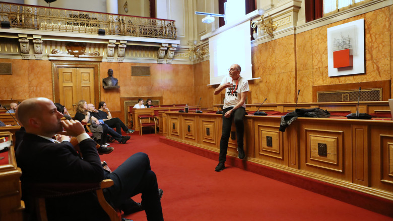 Graham Priest (1st Keynote speaker) and audience