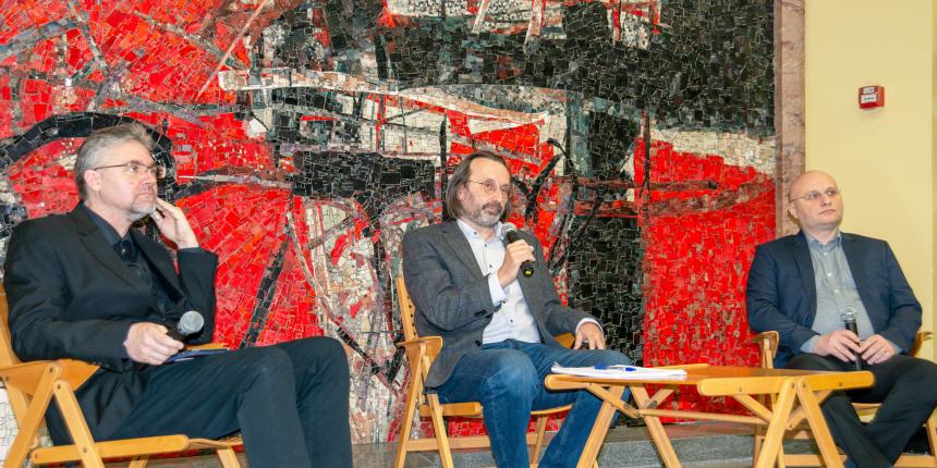 Doc. dr. Marko Štuhec, izr. prof. dr. Kozma Ahačič in izr. prof. dr. Jonatan Vinkler 