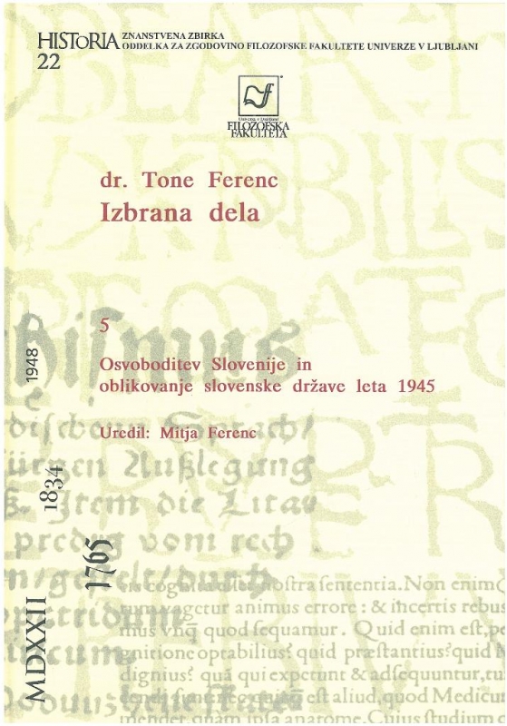 Dr. Tone Ferenc, Izbrana dela 5
